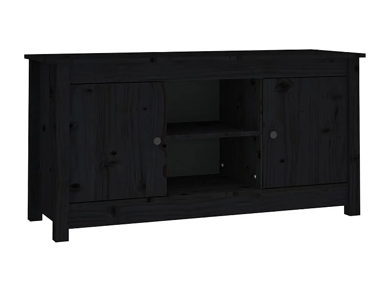 Mandy  Meuble TV Noir 103x36,5x52 cm Bois de pin massif