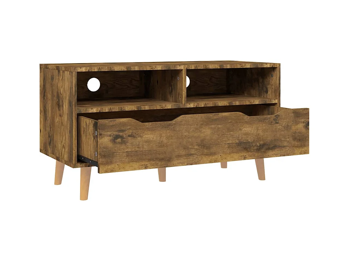 Homosassa  Meuble TV chêne fumé 90x40x48,5 cm bois d'ingénierie