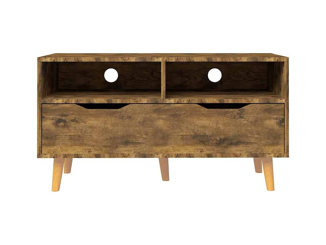 Homosassa  Meuble TV chêne fumé 90x40x48,5 cm bois d'ingénierie