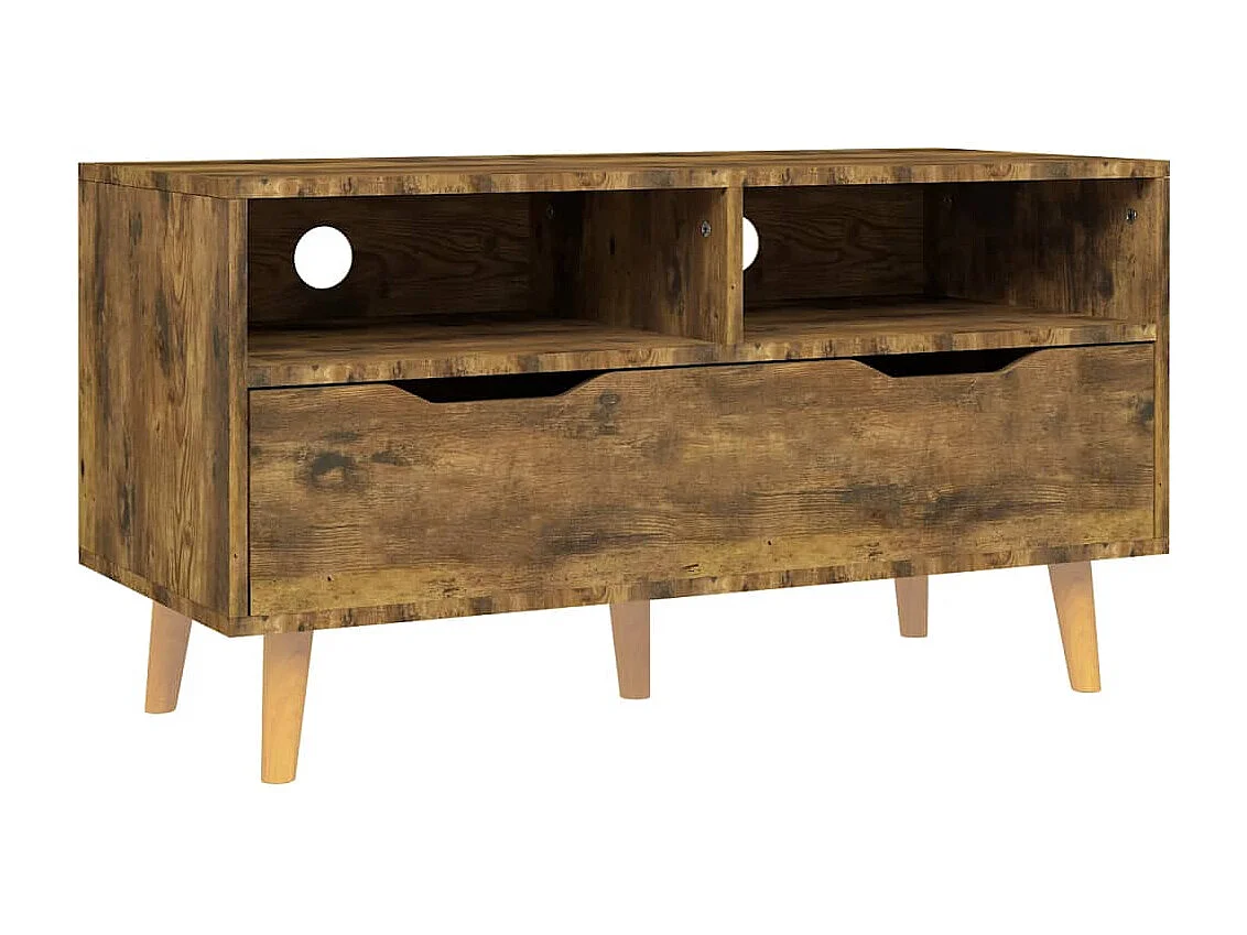 Homosassa  Mueble de TV madera de ingeniería roble ahumado 90x40x48,5 cm