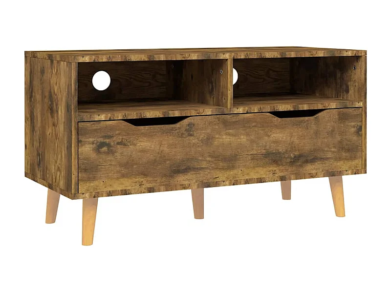 Homosassa  Mueble de TV madera de ingeniería roble ahumado 90x40x48,5 cm