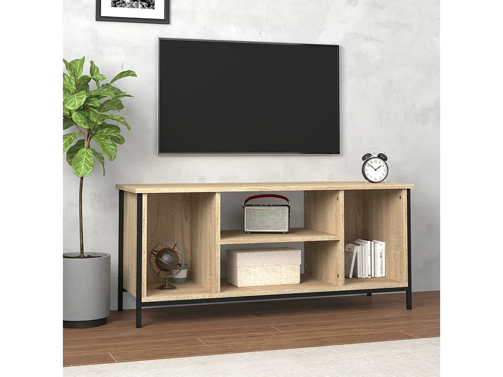 Ypel  Tv-meubel 102x35x45 cm bewerkt hout sonoma eikenkleurig