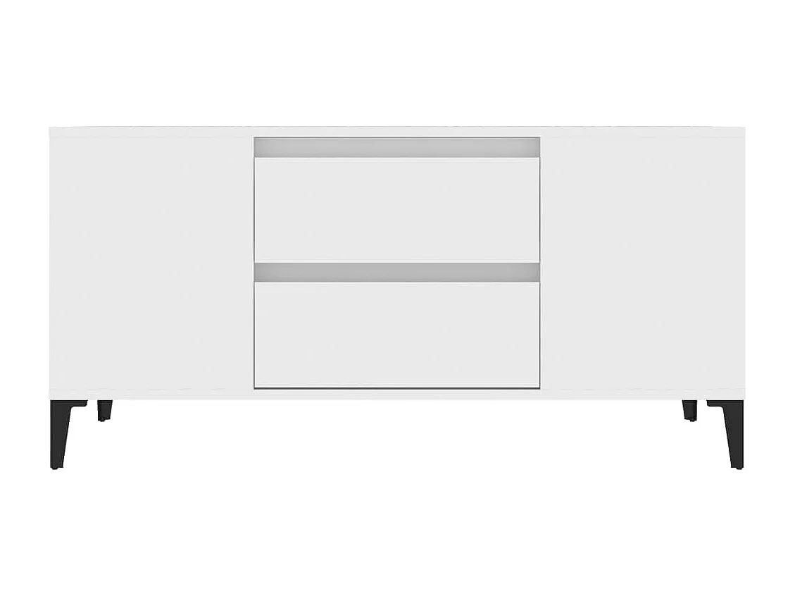 Hermiston  Meuble TV Blanc 102x44,5x50 cm Bois d'ingénierie