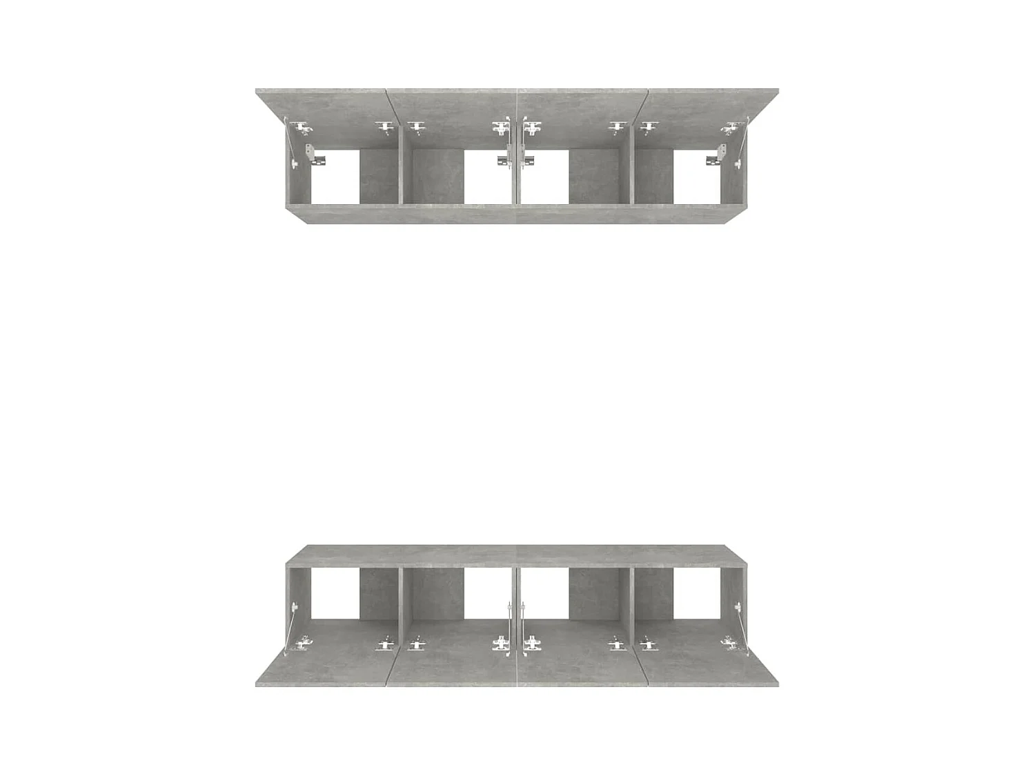Assumption  Muebles TV 4 uds madera contrachapada gris hormigón 80x30x30 cm