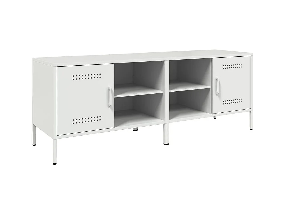 Neris  Muebles de TV 2 piezas acero blanco 68x39x50,5 cm