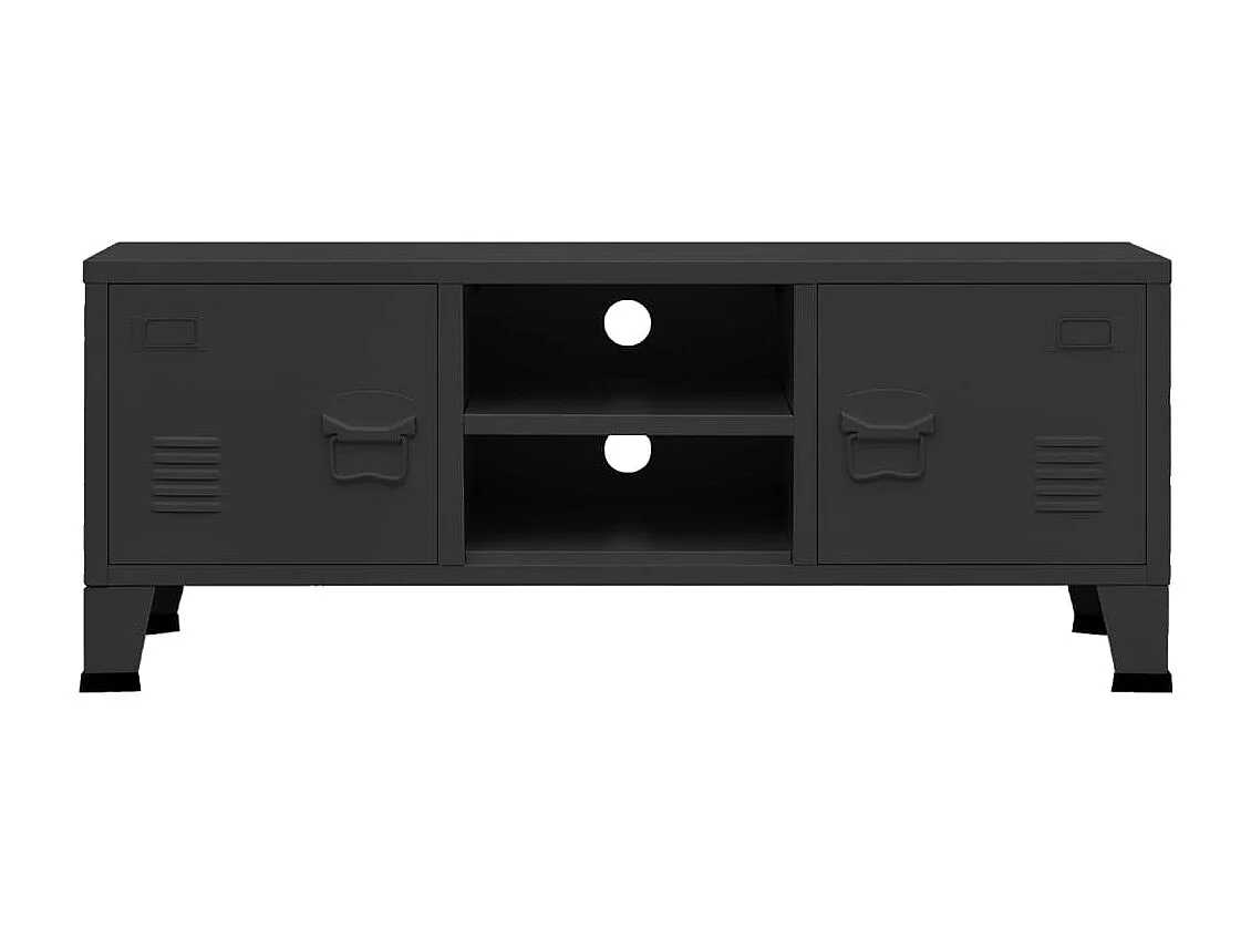 Timo  Meuble TV industriel Noir 105x35x42 cm Métal