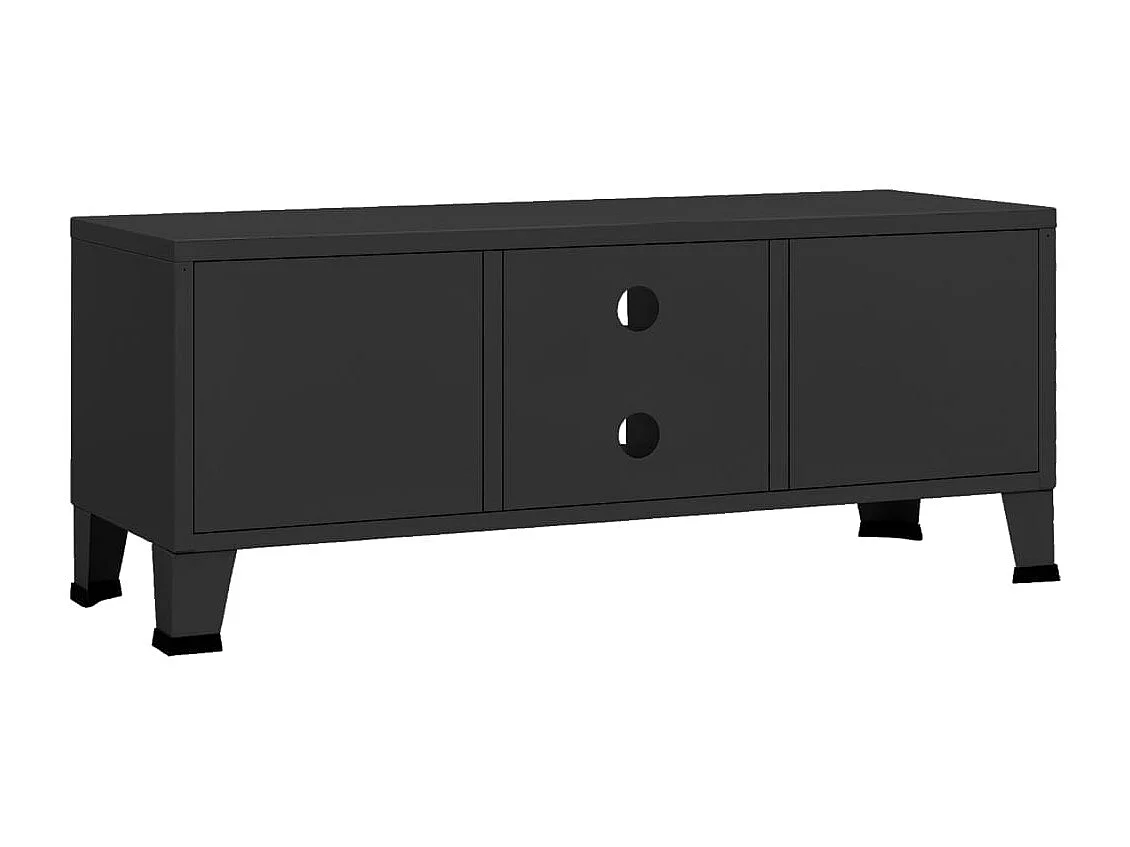 Timo  Meuble TV industriel Noir 105x35x42 cm Métal