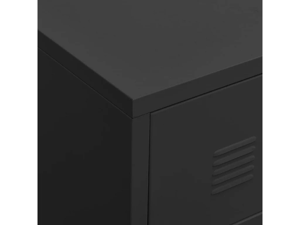 Timo  Meuble TV industriel Noir 105x35x42 cm Métal