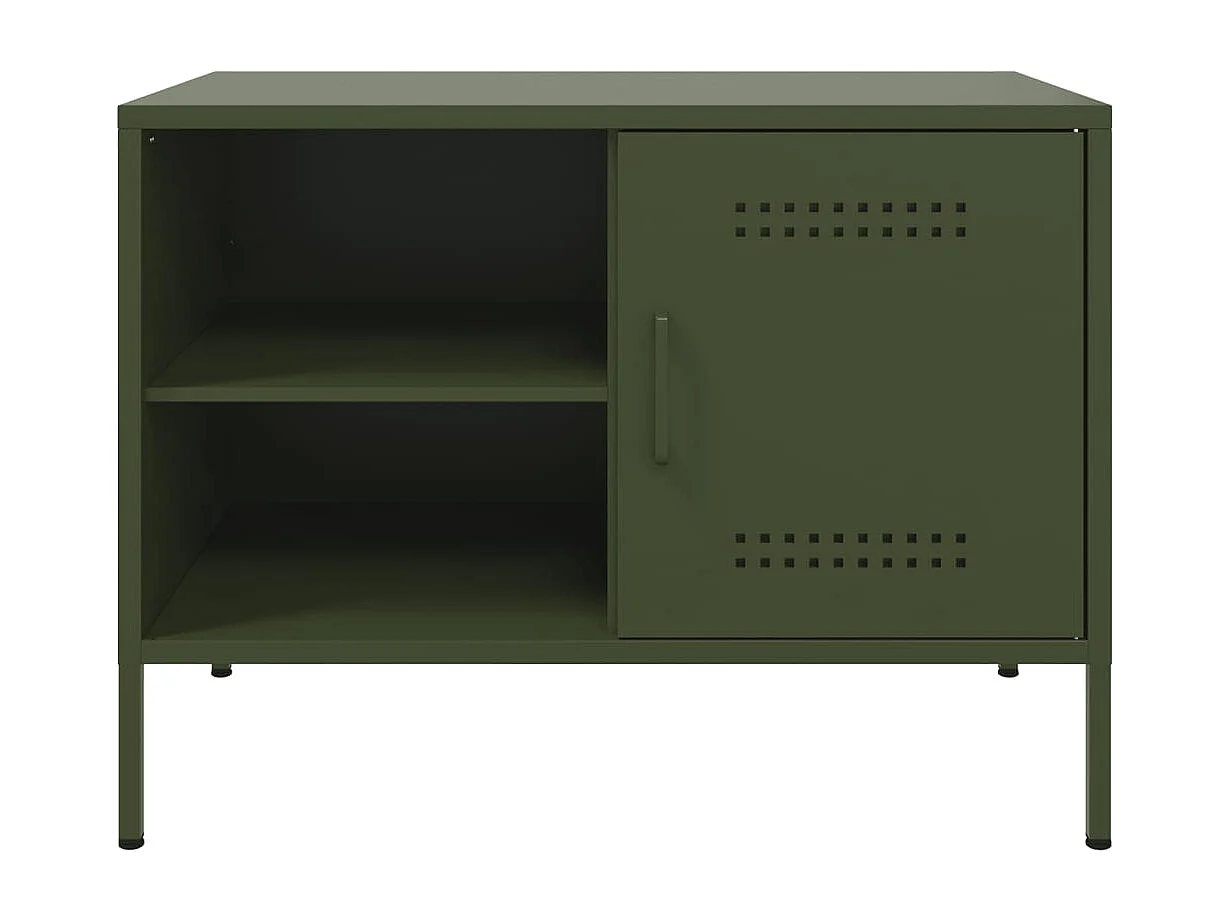 Neris  Meuble TV vert olive 68x39x50,5 cm acier