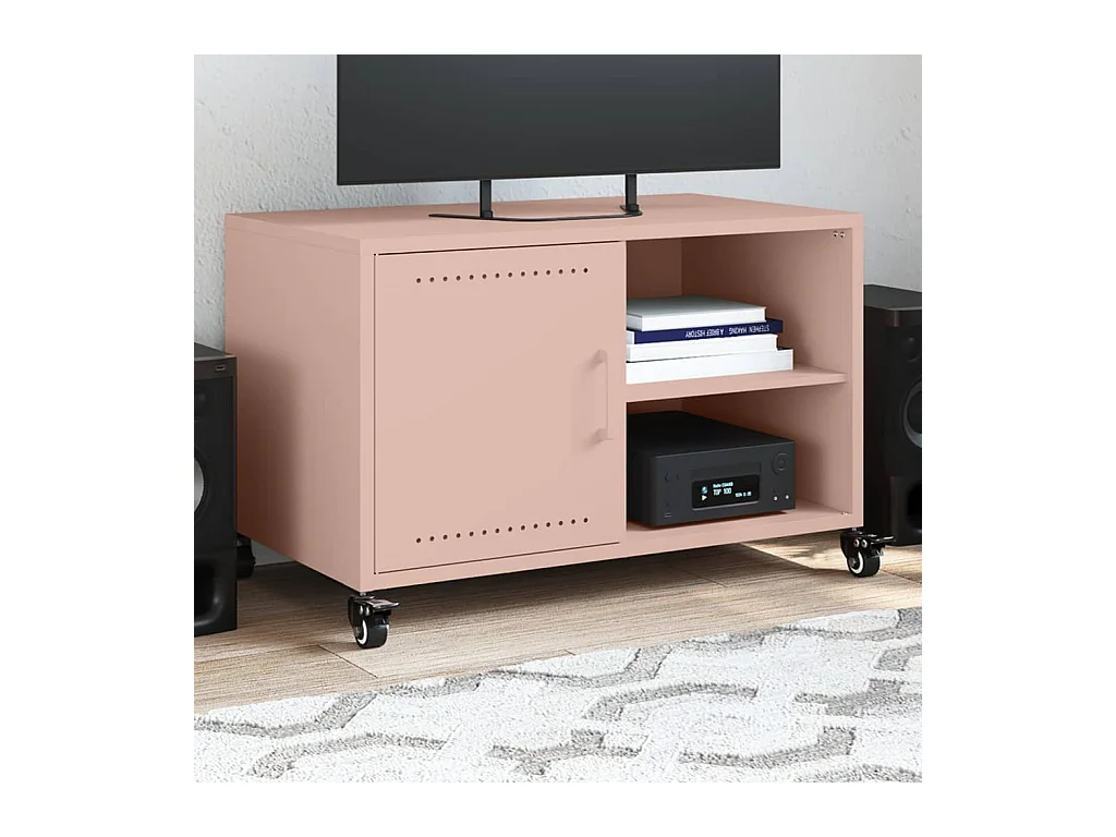 Ellijay  Meuble TV rose 68x39x43,5 cm acier