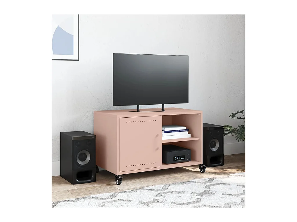Ellijay  Meuble TV rose 68x39x43,5 cm acier
