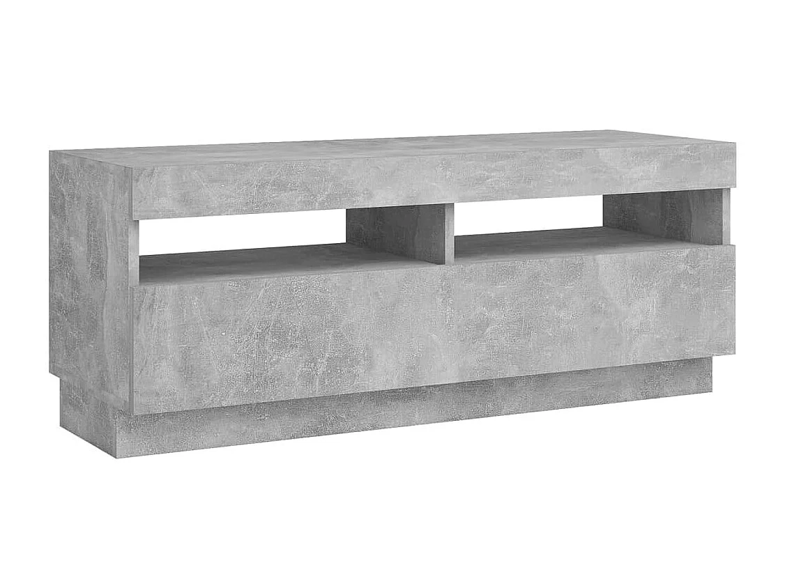 Roelant  Meuble TV avec lumières LED gris béton 100x35x40 cm