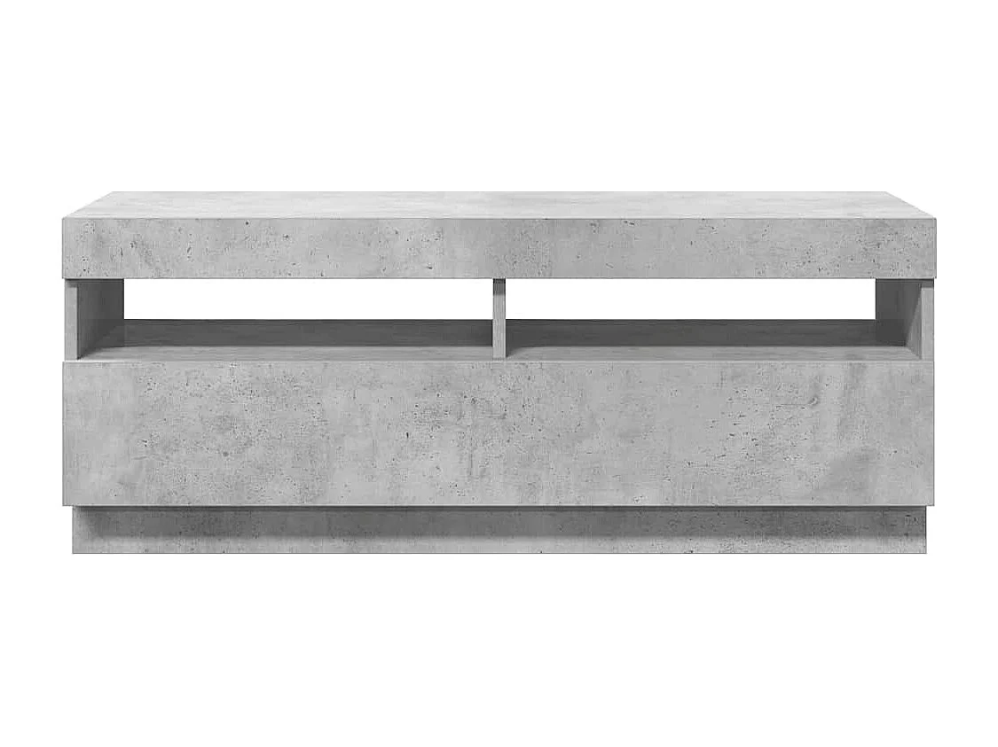 Roelant  Meuble TV avec lumières LED gris béton 100x35x40 cm