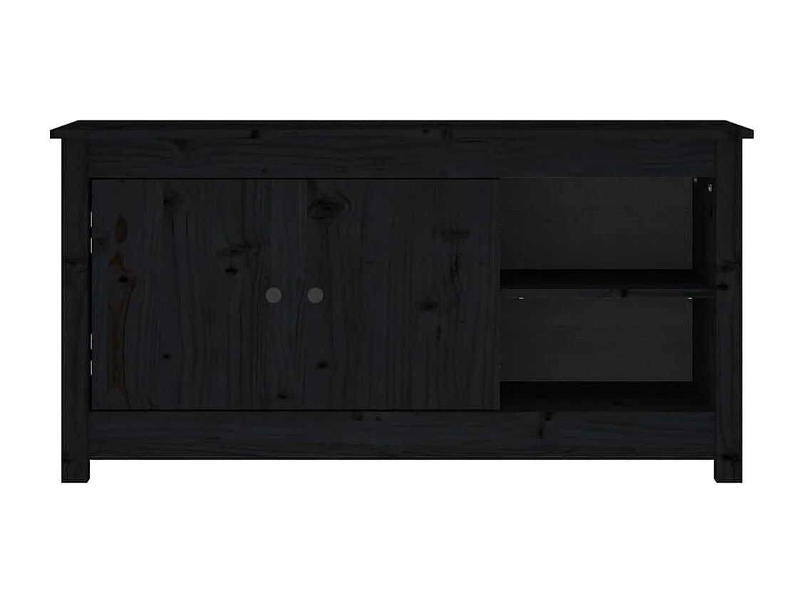 Clinton Corners  Meuble TV Noir 103x36,5x52 cm Bois de pin massif