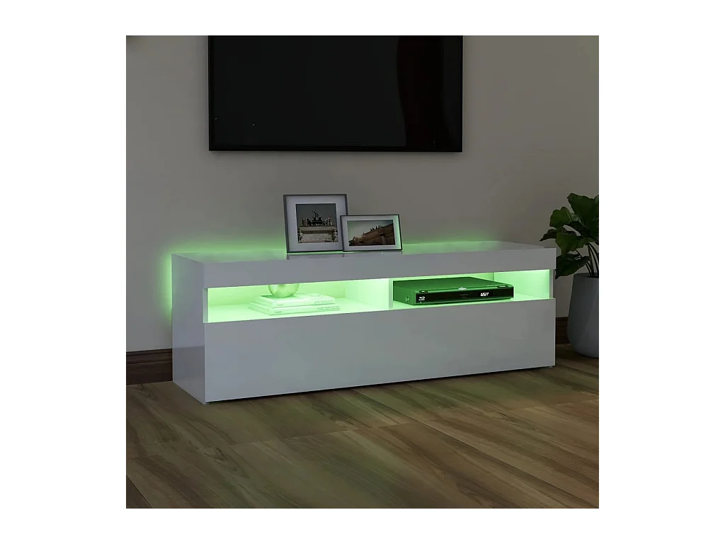 Ilion  Tv-meubel met LED-verlichting 120x35x40 cm hoogglans wit