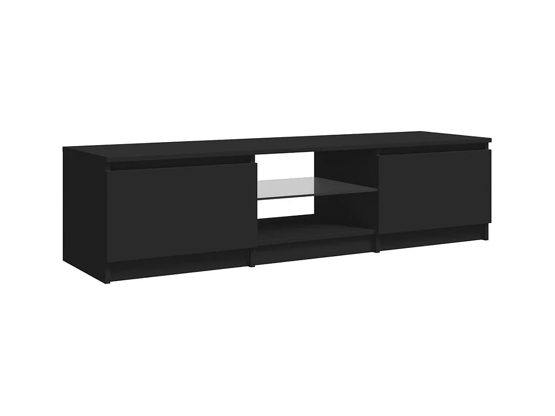 Vasil  Meuble TV avec lumières LED noir 140x40x36 cm