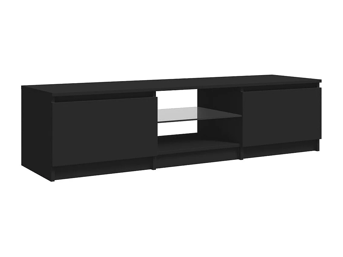 Vasil  Meuble TV avec lumières LED noir 140x40x36 cm