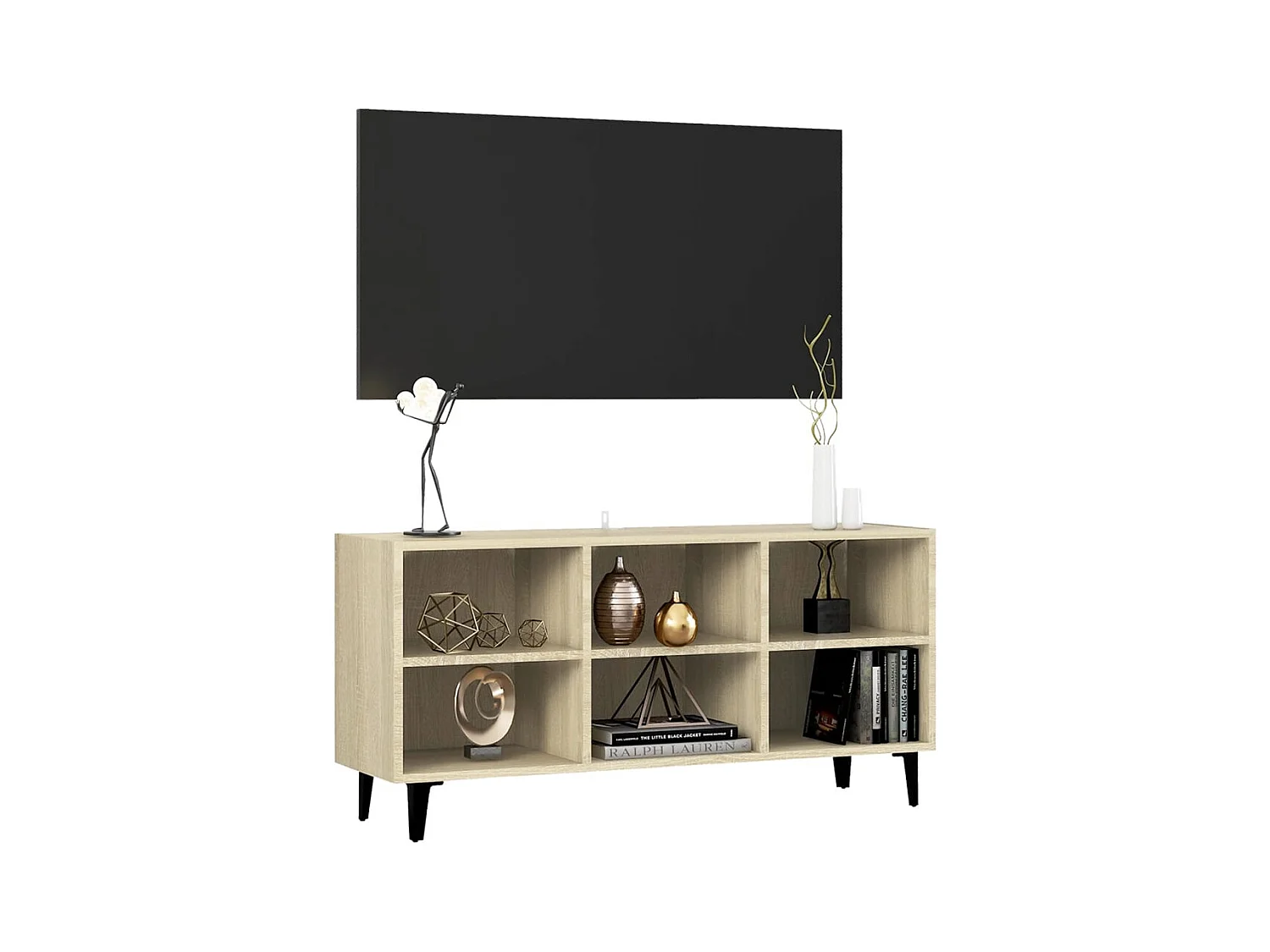 Eadestown  Meuble TV avec pieds en métal Chêne sonoma 103,5x30x50 cm