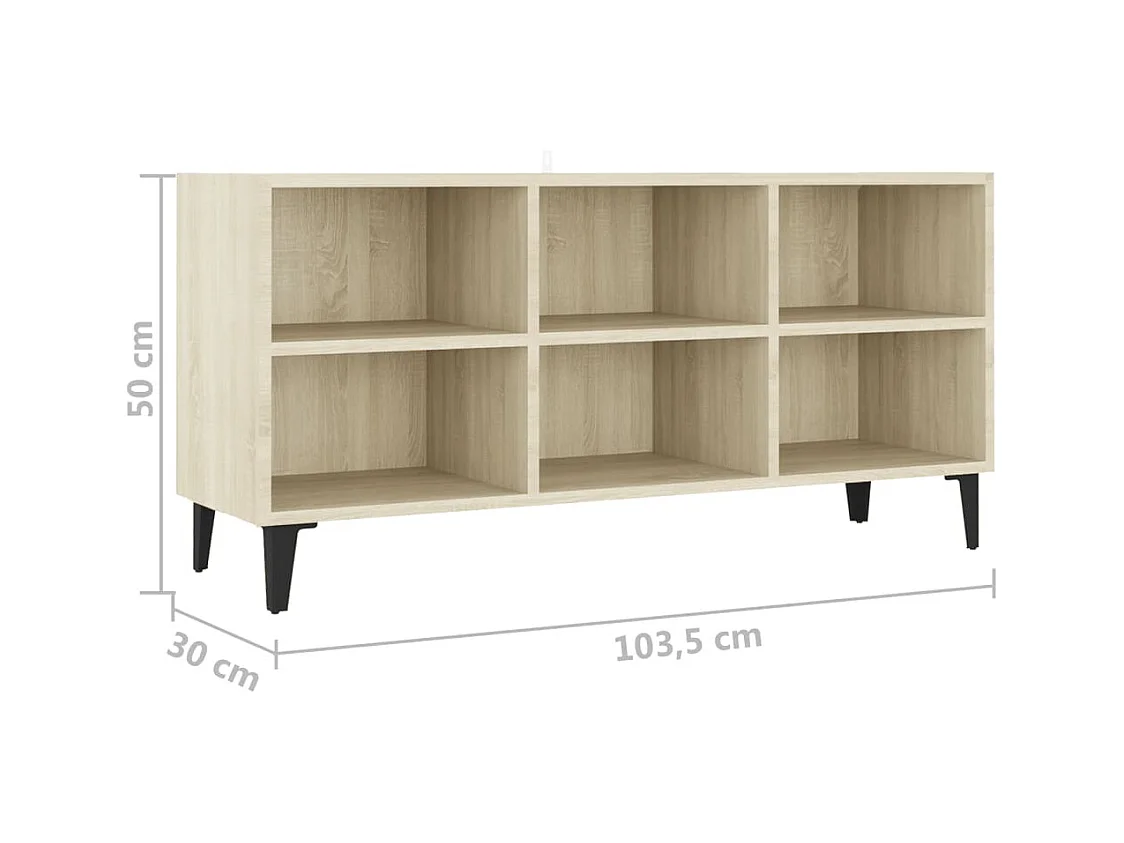 Eadestown  Meuble TV avec pieds en métal Chêne sonoma 103,5x30x50 cm