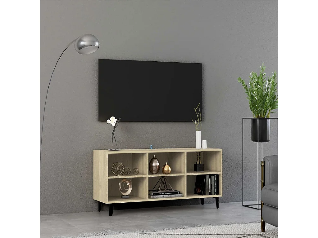 Eadestown  Tv-meubel met metalen poten 103,5x30x50 cm sonoma eikenkleurig