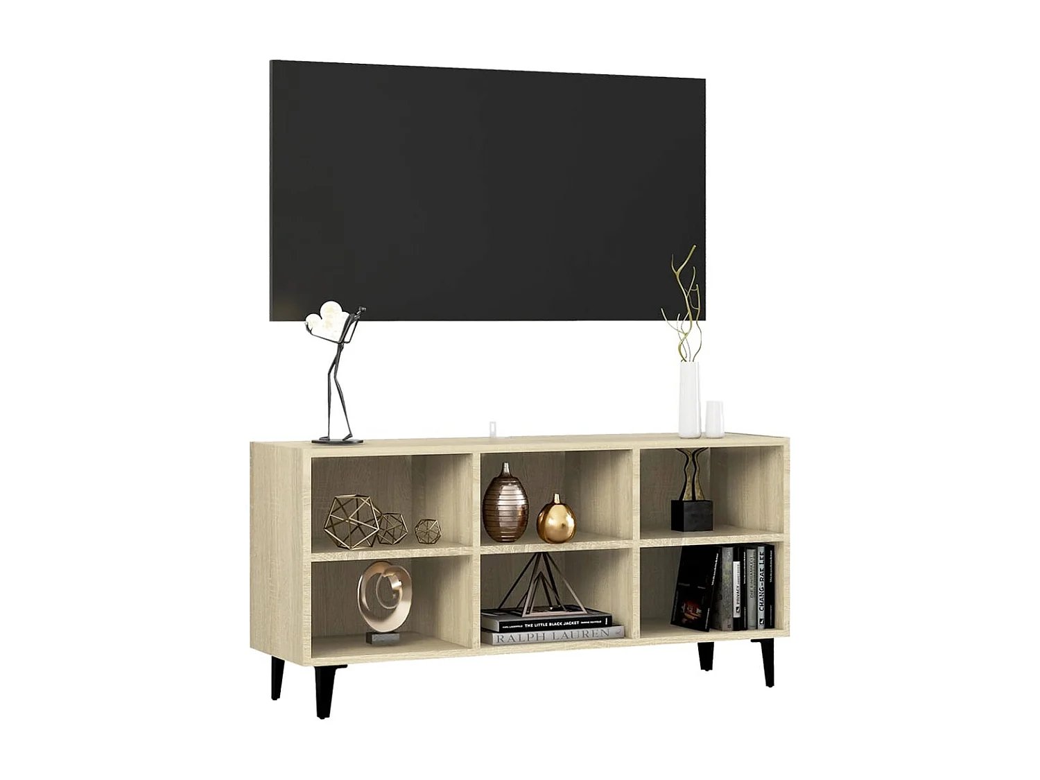 Eadestown  Tv-meubel met metalen poten 103,5x30x50 cm sonoma eikenkleurig