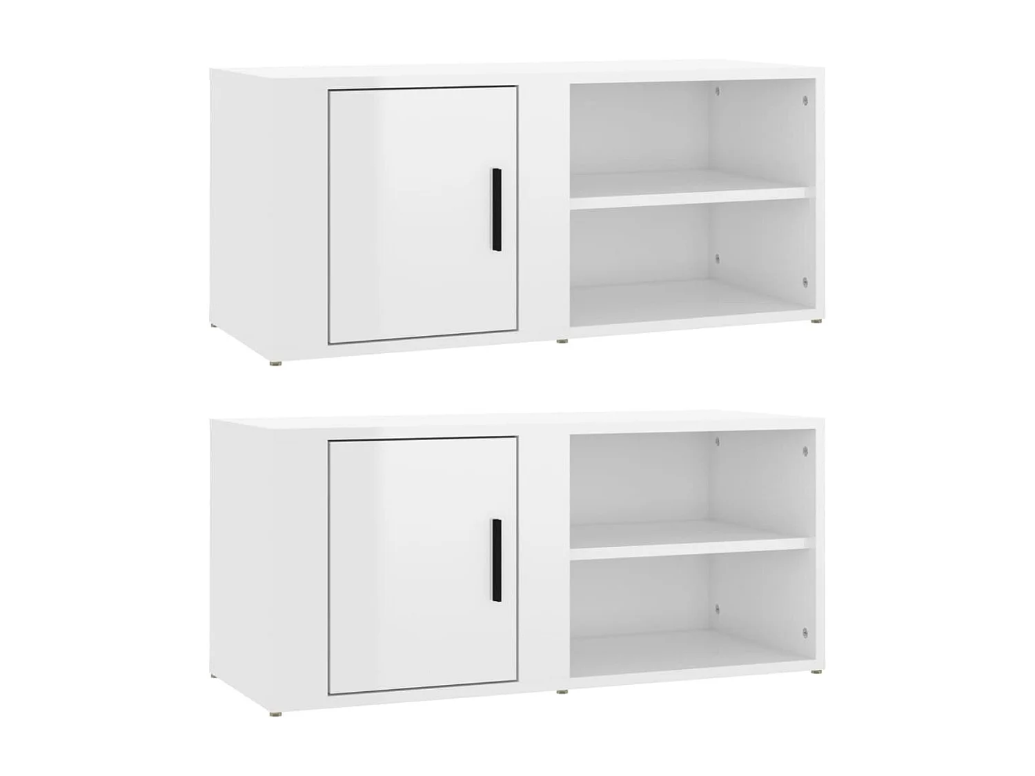 Arnaldo  Meubles TV 2 pcs Blanc brillant 80x31,5x36 cm Bois d'ingénierie