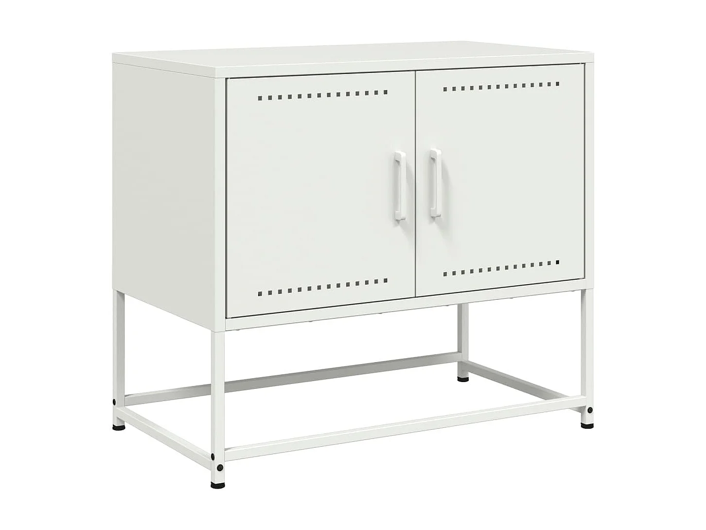 Cerlan  Meuble TV blanc 68,5x39x60,5 cm acier