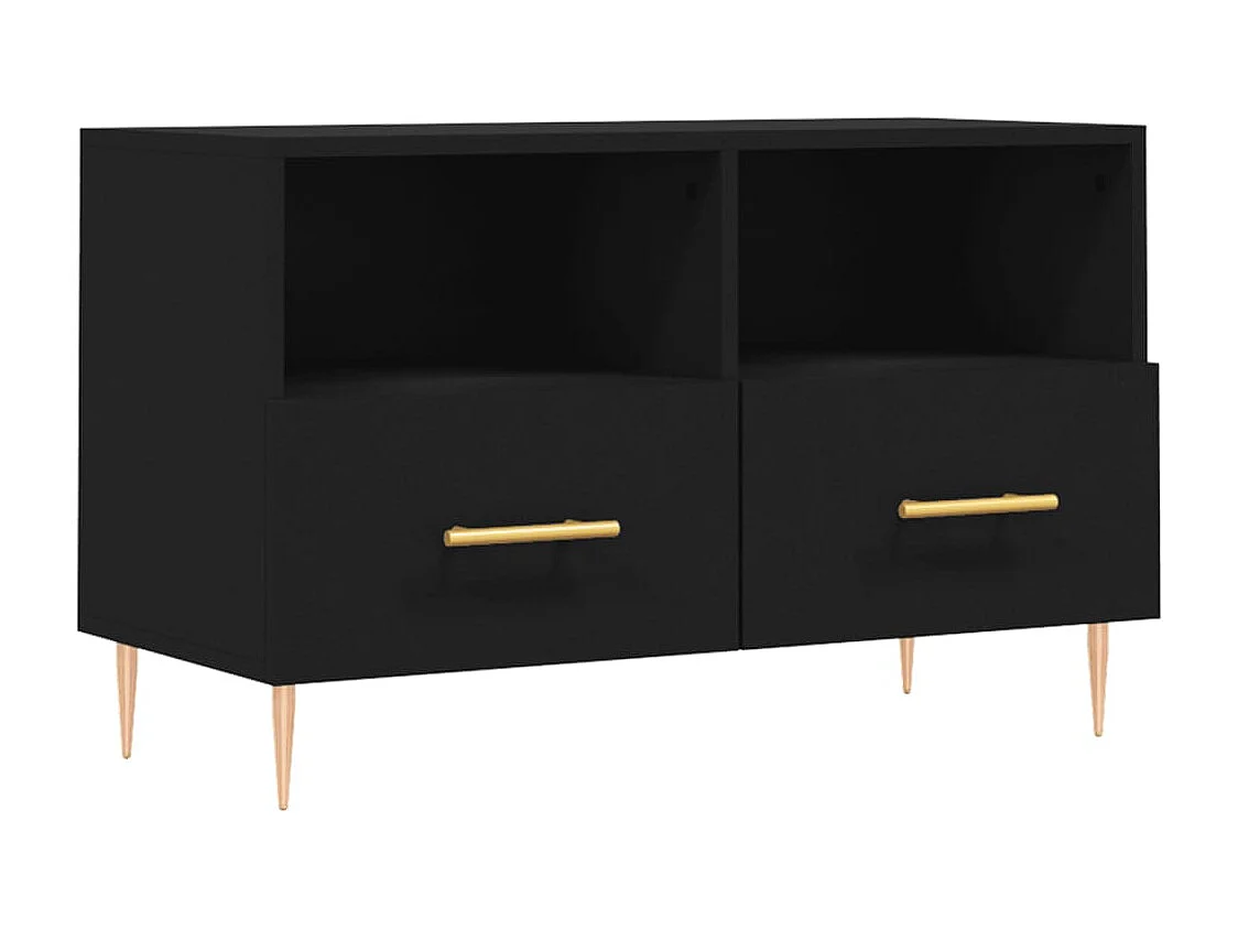 Oona  Meuble TV Noir 80x36x50 cm Bois d'ingénierie