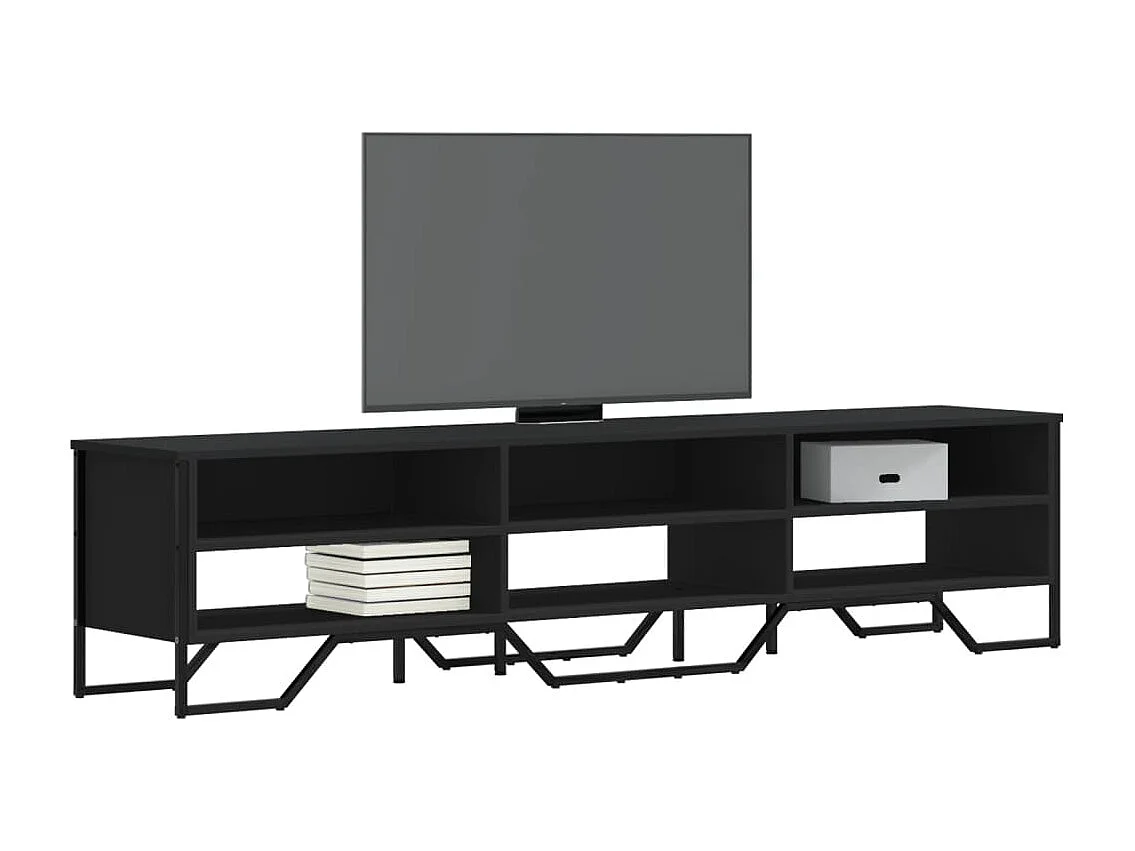Zylar  Mueble de TV madera de ingeniería negro 180x34x41 cm