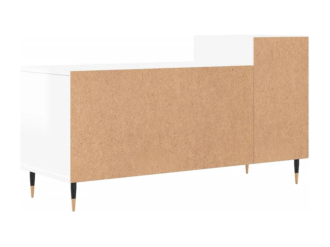 Nyrena  Meuble TV Blanc brillant 100x35x55 cm Bois d'ingénierie