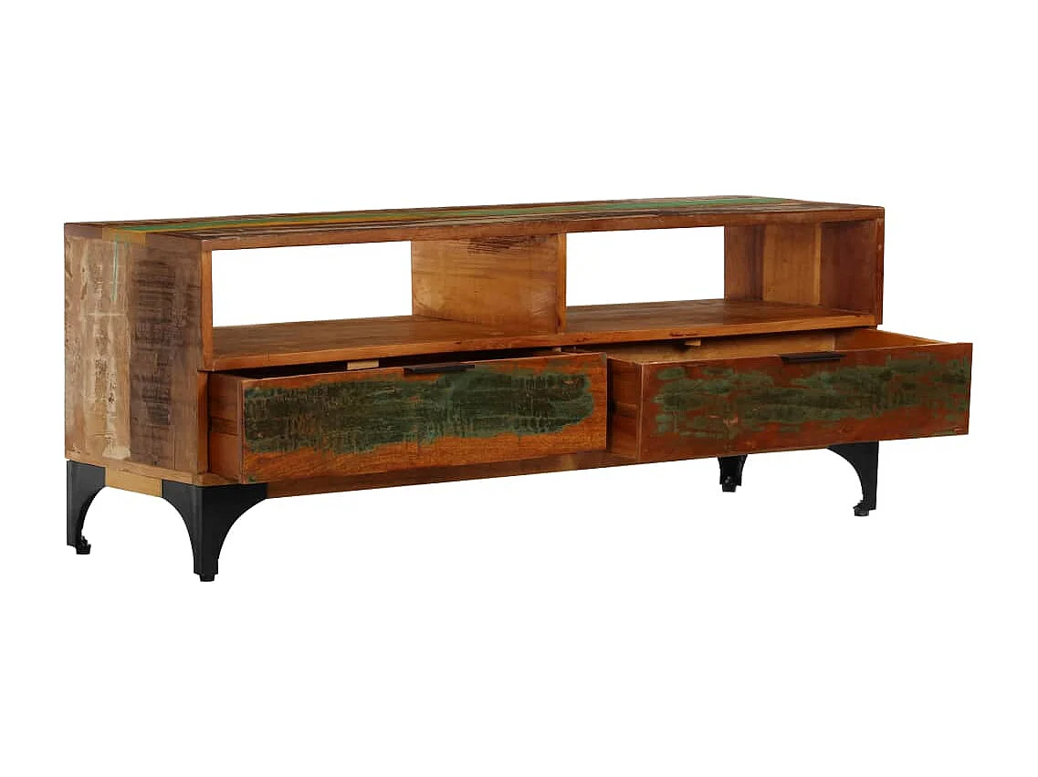 Leyla  Meuble TV 118x35x45 cm Bois de récupération massif