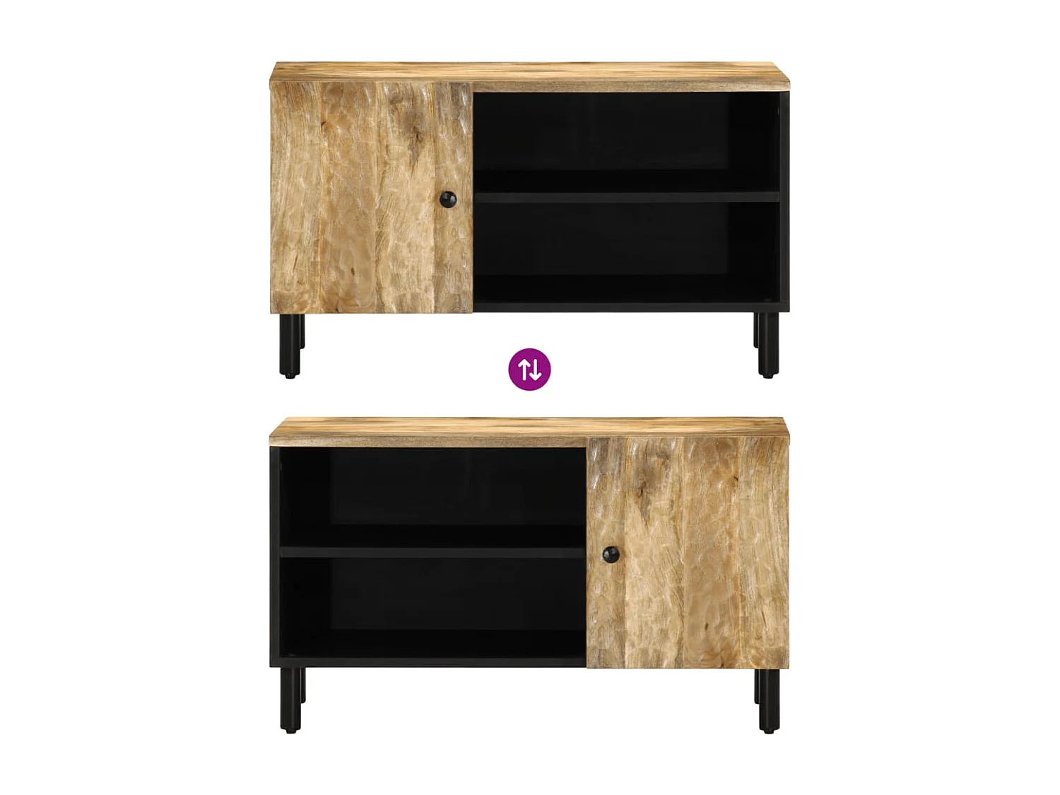 Mjolen  Mueble de TV madera maciza de mango 80x31x46 cm