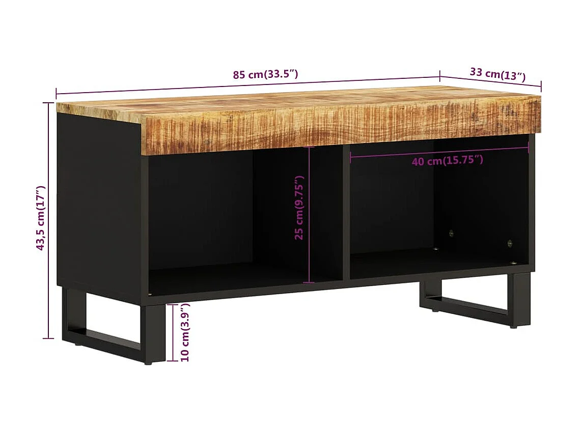 Wyder  Tv-meubel 85x33x43,5 cm massief mangohout