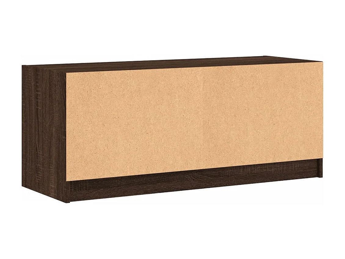 Ilgar  Tv-meubel met glazen deuren 102x37x42 cm bruin eikenkleur