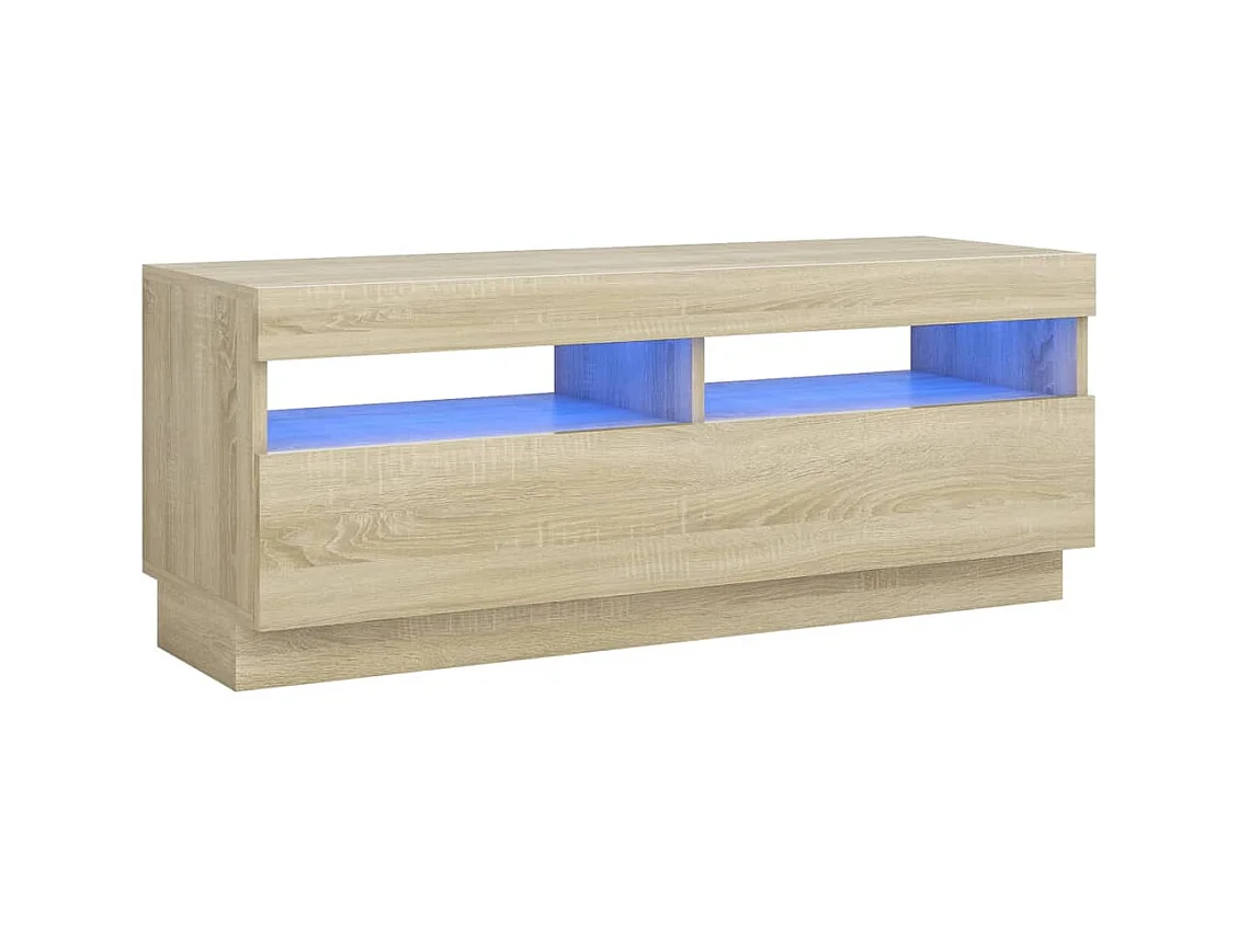 Roelant  Meuble TV avec lumières LED chêne sonoma 100x35x40 cm
