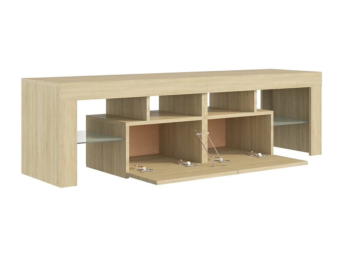 Hayo  Mueble de TV con luces LED color roble Sonoma 140x36,5x40 cm