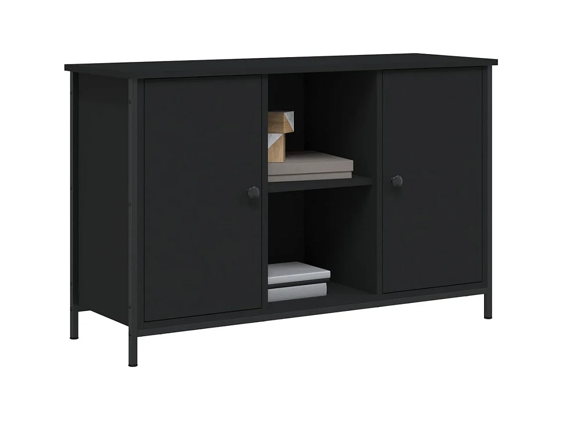 Jacques-Alain  Meuble TV noir 100x35x65 cm bois d'ingénierie