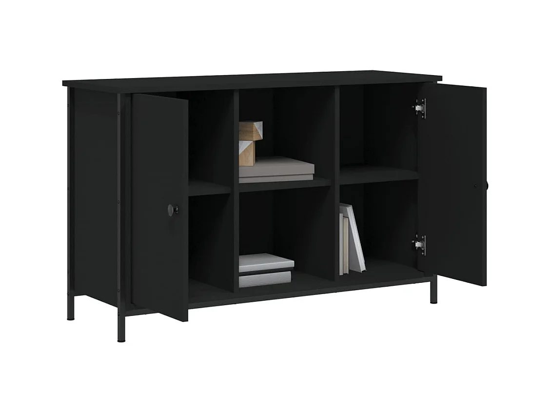 Jacques-Alain  Meuble TV noir 100x35x65 cm bois d'ingénierie