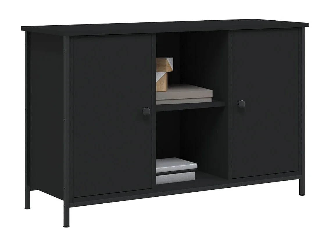 Jacques-Alain  Meuble TV noir 100x35x65 cm bois d'ingénierie