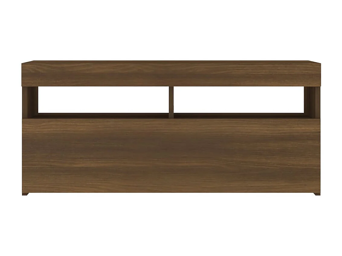 Ilion  Meuble TV avec lumières LED Chêne marron 90x35x40 cm