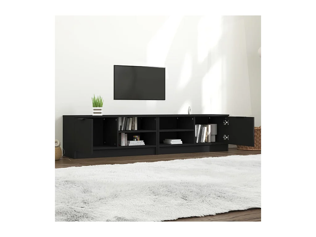 Bryvra  Meubles TV 2 pcs Noir 80x35x36,5 cm Bois d'ingénierie