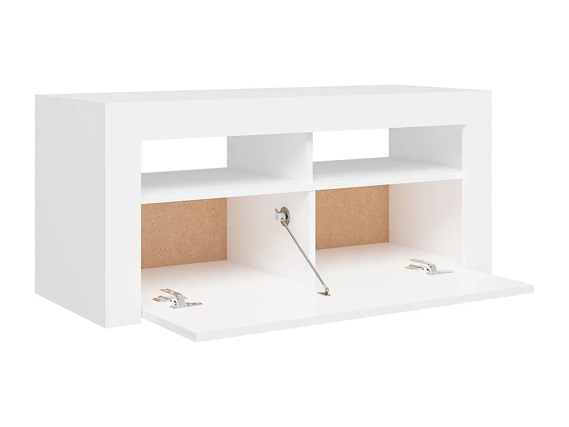 Kristineberg  Meuble TV avec lumières LED blanc 90x35x40 cm