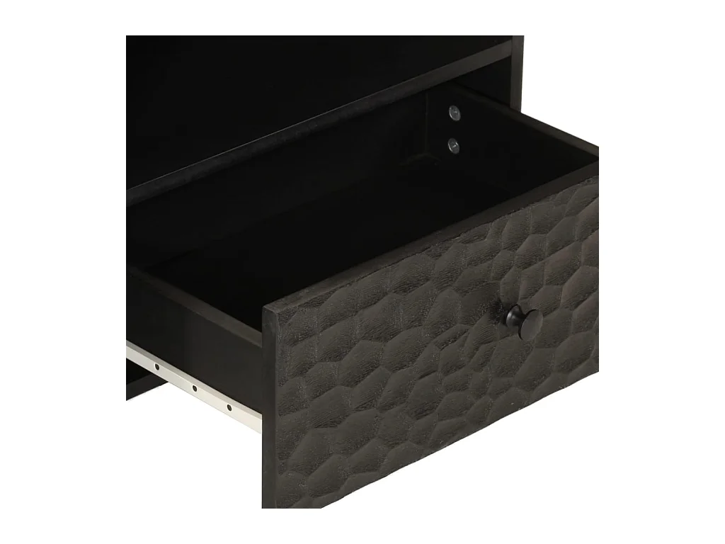 Serhat  Tv-meubel 80x33x46 cm massief mangohout zwart