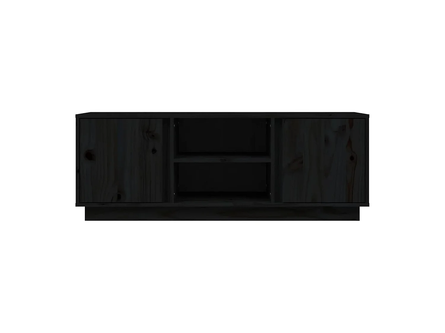Arwen  Meuble TV Noir 110x35x40,5 cm Bois de pin massif