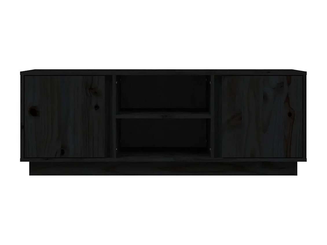 Arwen  Meuble TV Noir 110x35x40,5 cm Bois de pin massif