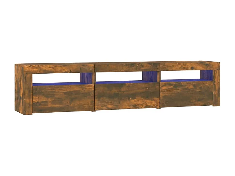 Vleteren  Meuble TV avec lumières LED Chêne fumé 180x35x40 cm