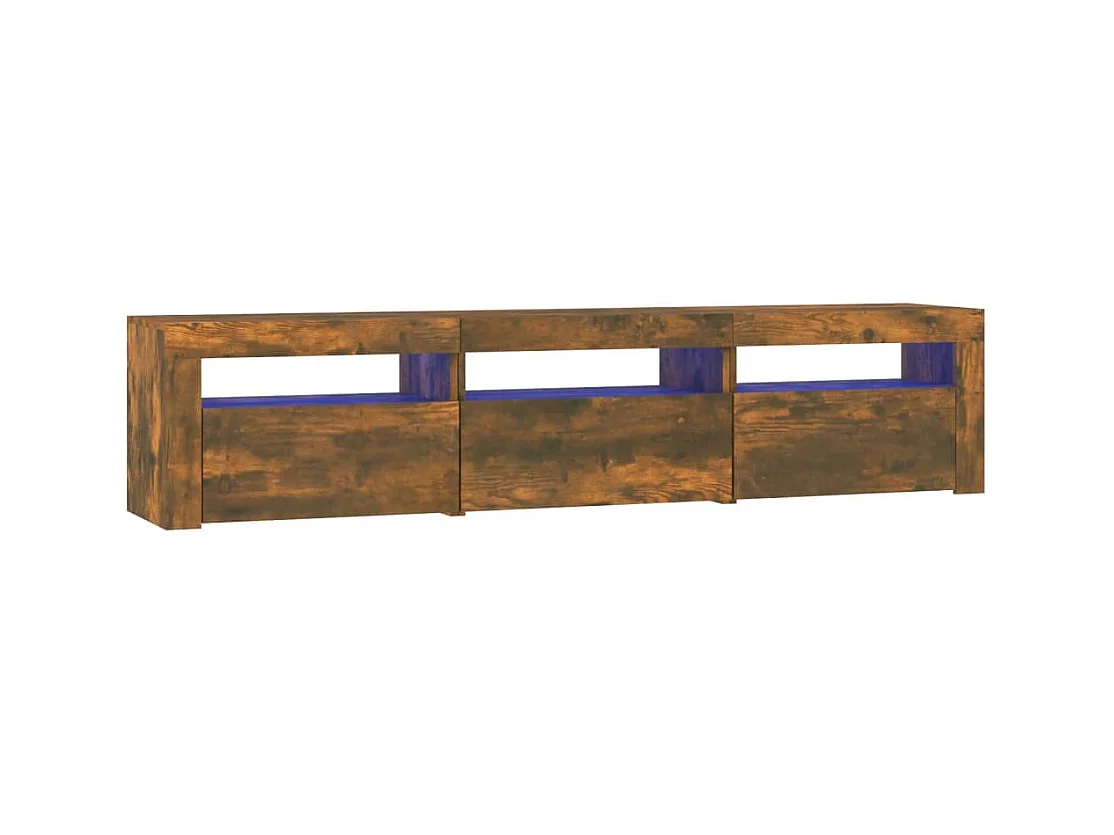 Vleteren  Meuble TV avec lumières LED Chêne fumé 180x35x40 cm