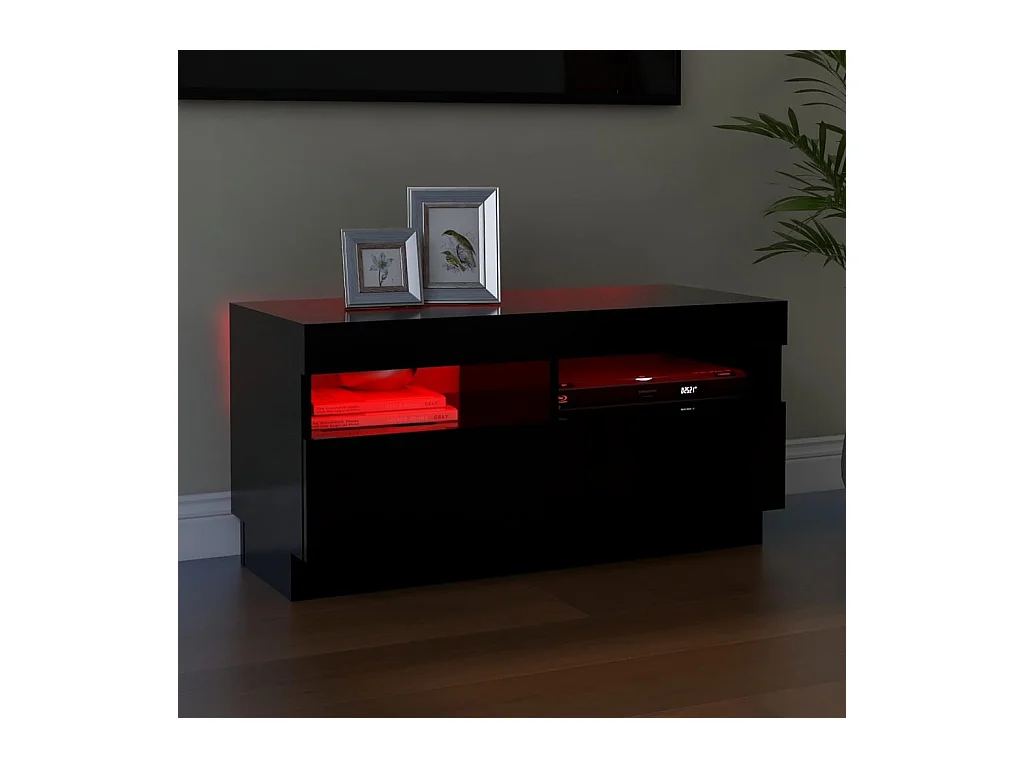 Roelant  Tv-meubel met LED-verlichting 80x35x40 cm zwart