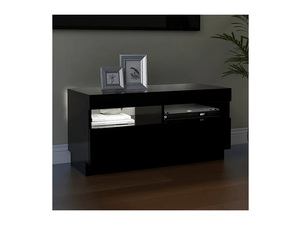 Roelant  Tv-meubel met LED-verlichting 80x35x40 cm zwart
