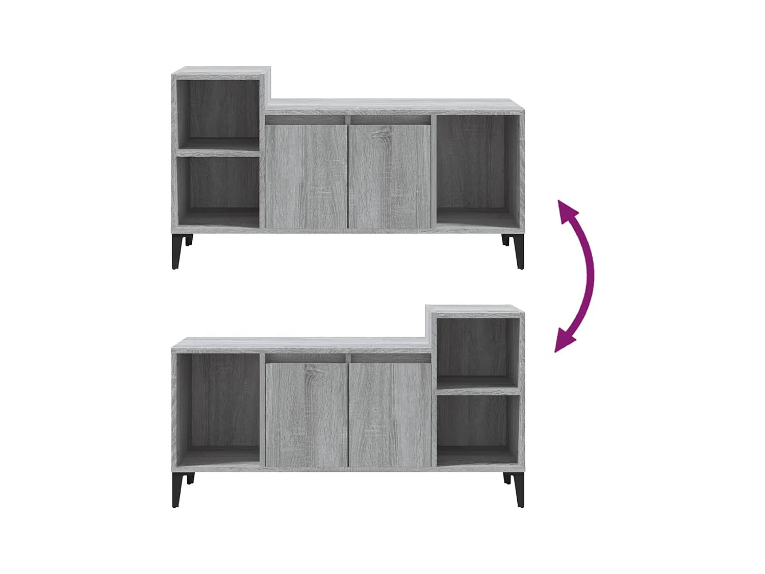 Fornir  Mueble de TV madera contrachapada gris Sonoma 100x35x55 cm